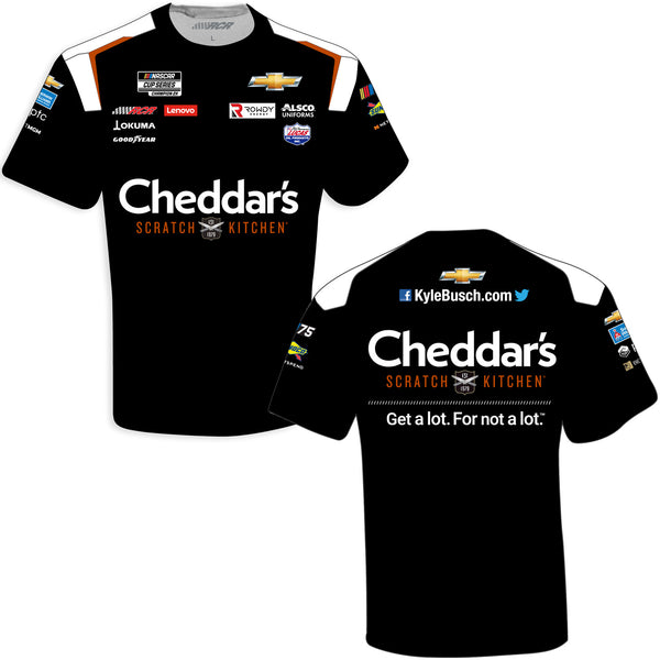 Kyle Busch 2023 Cheddar's Sublimated Uniform Pit Crew T-Shirt Black #8 NASCAR