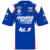 Kyle Larson Youth 2022 HendrickCars Sublimated Uniform Pit Crew #5 NASCAR T-Shirt Blue