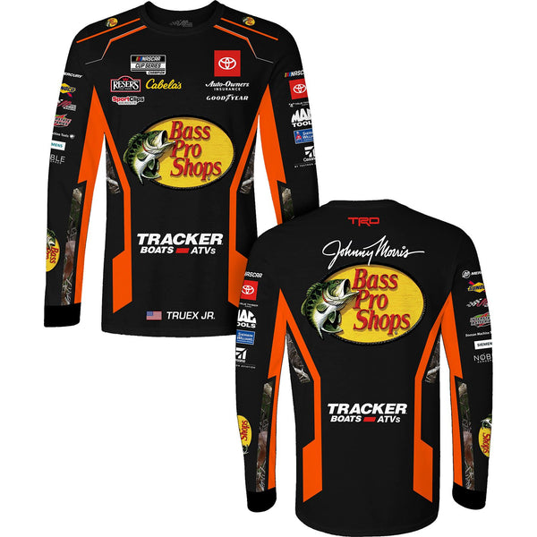 Martin Truex Jr 2022 Long Sleeve Bass Pro Sublimated Uniform Pit Crew T-Shirt Black #19 NASCAR