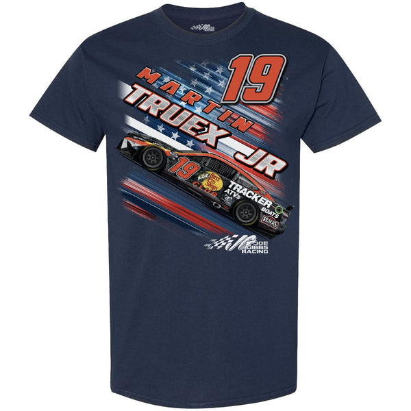 Martin Truex Jr 2023 Bass Pro Shops Patriotic Fuel T-Shirt Blue #19 NASCAR