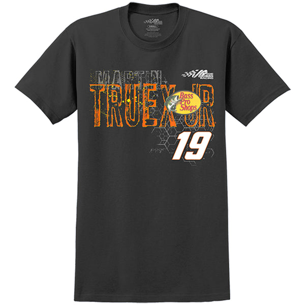 Martin Truex Jr 2022 Bass Pro Shops Stencil Car T-Shirt Black #19 NASCAR