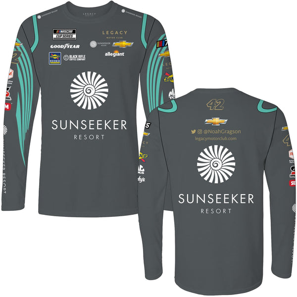 Noah Gragson 2023 Long Sleeve Sunseeker Sublimated Uniform Pit Crew T-Shirt Gray #42 NASCAR