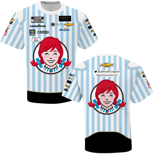 Noah Gragson 2023 Wendy's Sublimated Uniform Pit Crew T-Shirt Blue/White #42 NASCAR