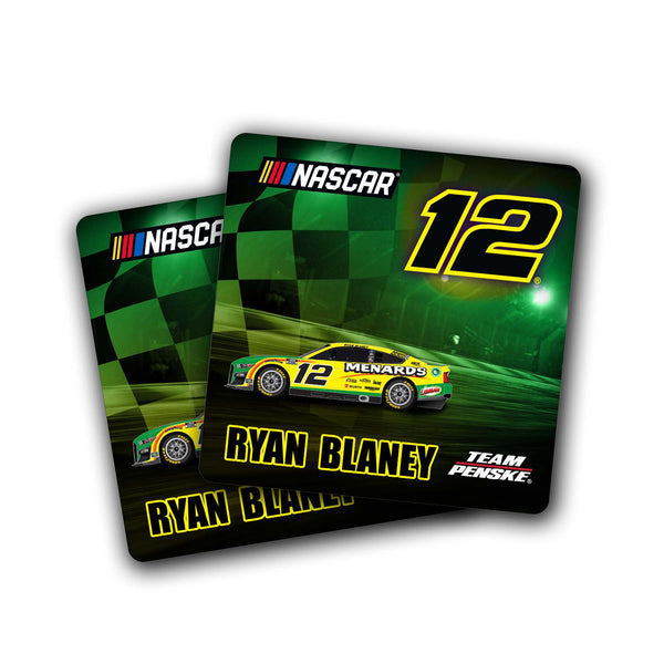 Ryan Blaney 2022 Sublimated Graphics Hardwood Drink Coasters 2-Piece Set #12 NASCAR