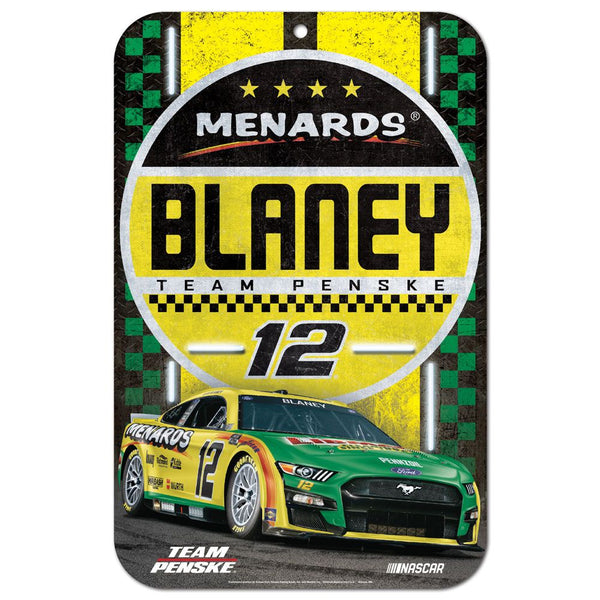 Ryan Blaney 2022 Menards #12 NASCAR  11x17 Plastic Sign