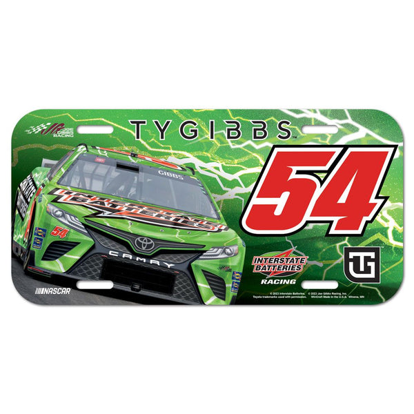 Ty Gibbs 2023 Interstate Batteries Plastic Car License Plate #54 NASCAR