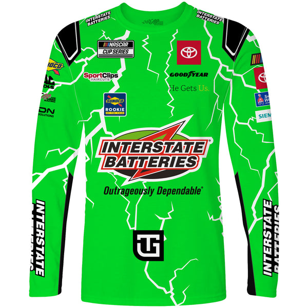Ty Gibbs 2023 Long Sleeve Interstate Batteries Sublimated Uniform Pit Crew T-Shirt Green #54 NASCAR