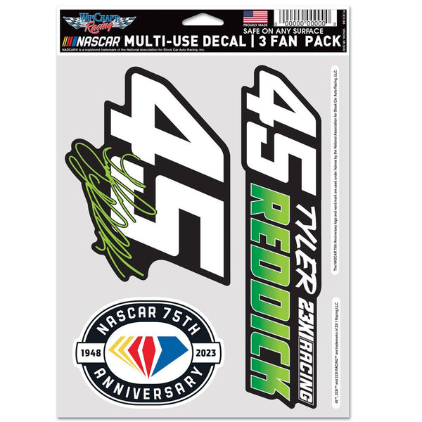 Tyler Reddick 2023 Multi-Use #45 Decal 3-Pack NASCAR