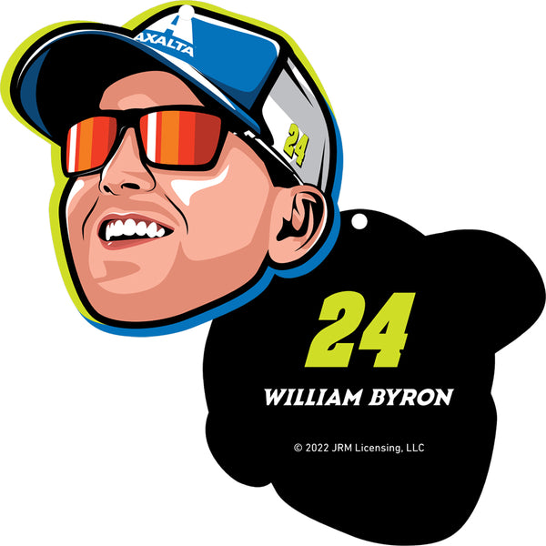 William Byron 2022 Cartoon Head Car Air Freshener 3.5 x 3.5 Inch #24 NASCAR